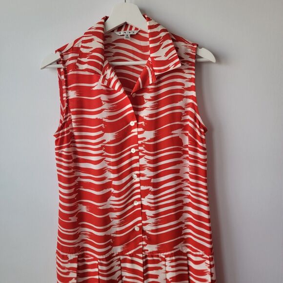 Cabi womens  Brushstroke Tank Sleeveless Dress size S Red/White Pleated Skirt - Picture 3 of 7